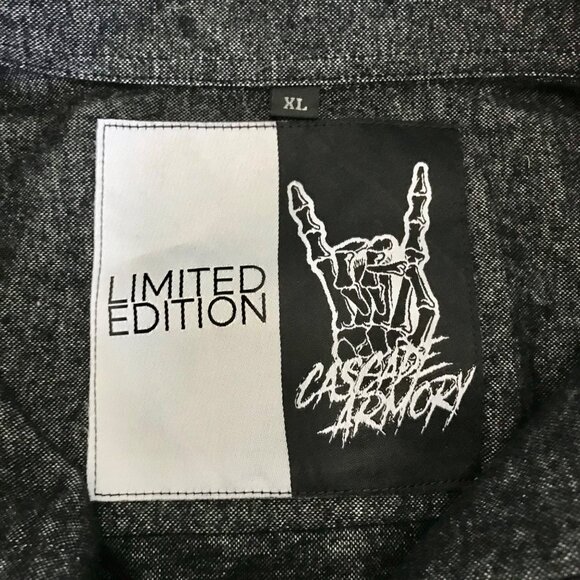 Cascade Armory LoLo Racks Limit Ed. Brushed Flannel Grey Men's Button-Up Size XL - Picture 9 of 14